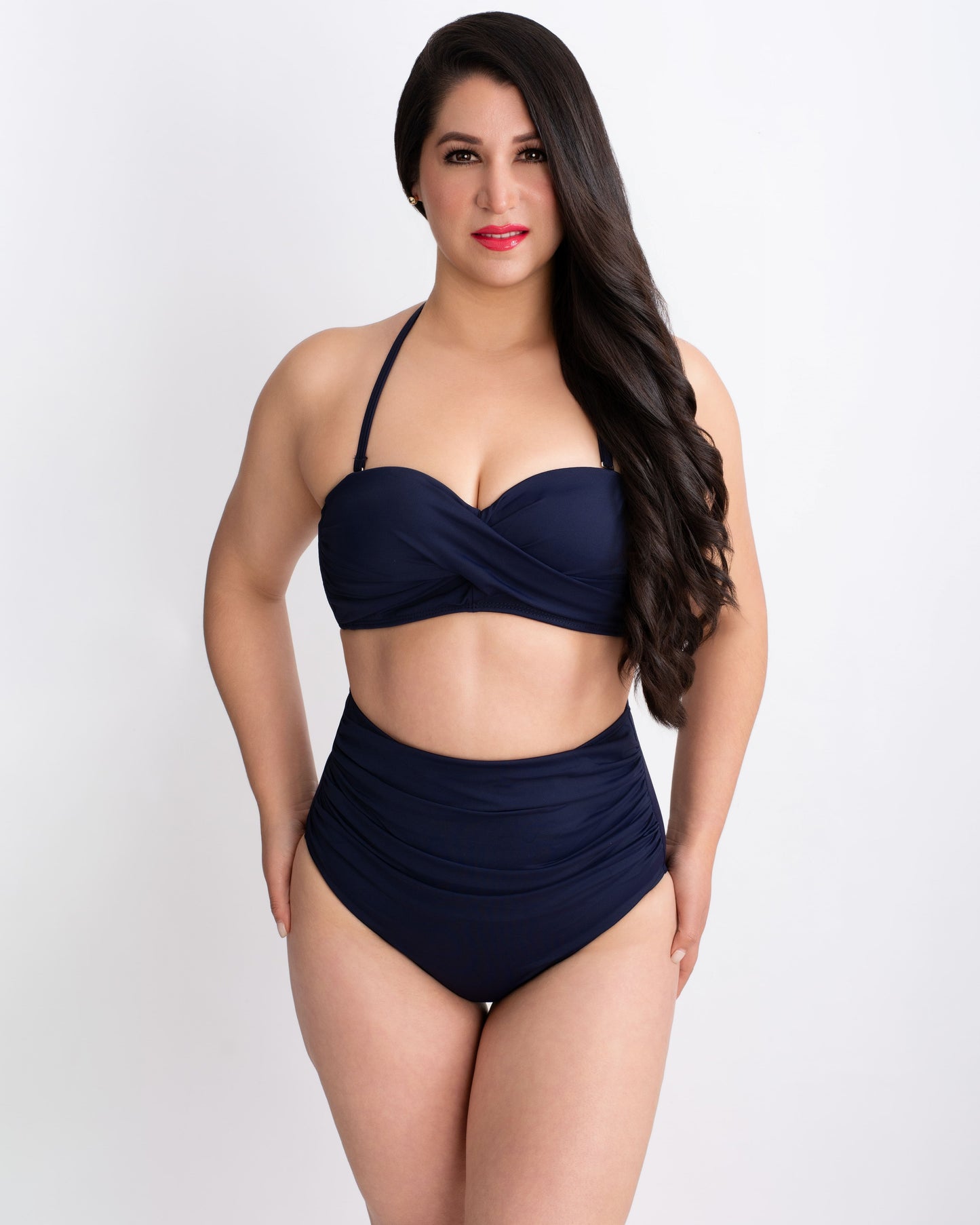 BK - 31 Bikini tiro alto azul marino