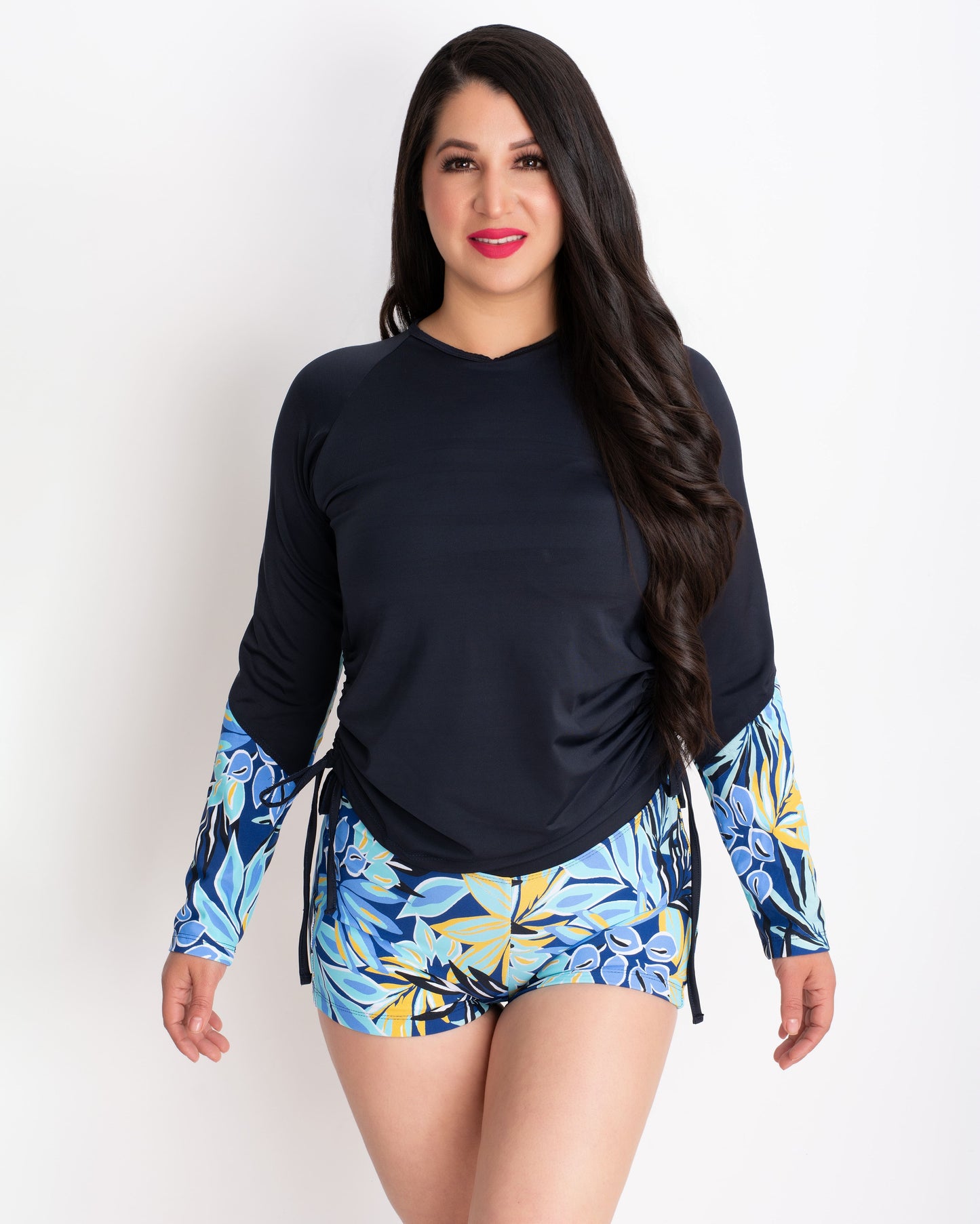 370 - Tankini Estampado Azul (Blusa con short)