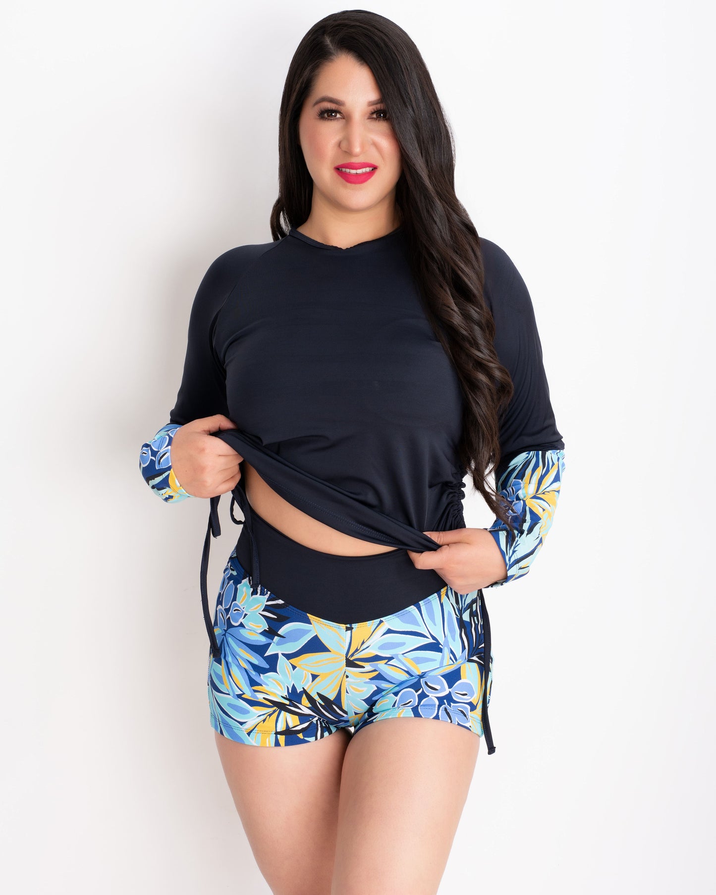 370 - Tankini Estampado Azul (Blusa con short)