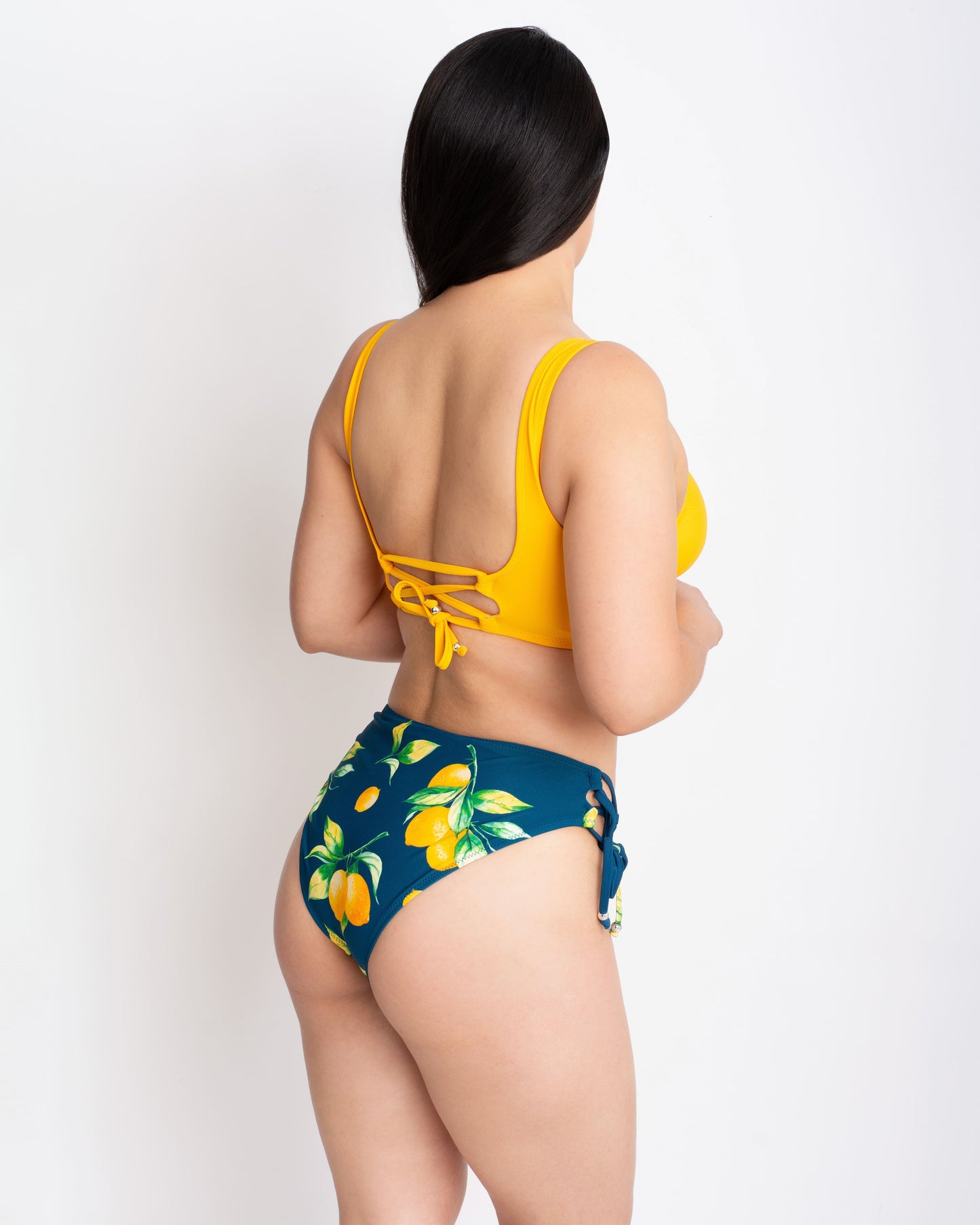 BK-1 - Bikini estampado top color amarillo